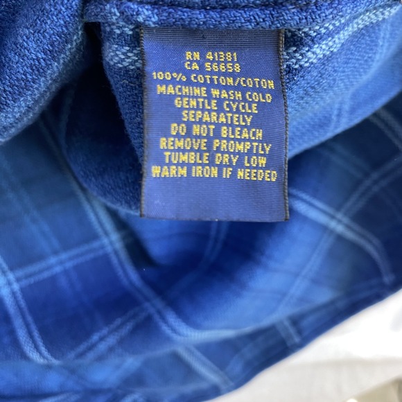 Polo Ralph Lauren Shirt Sz XL Blue Plaid Thick Cotton Relaxed Fit - Picture 10 of 14